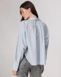 rag & bone Martha Cotton Shirt Light Blue Stripe Best