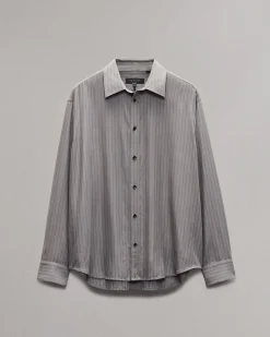 rag & bone Matthew Striped Shirt Grey Stripe Clearance