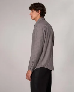 rag & bone Matthew Striped Shirt Grey Stripe Clearance