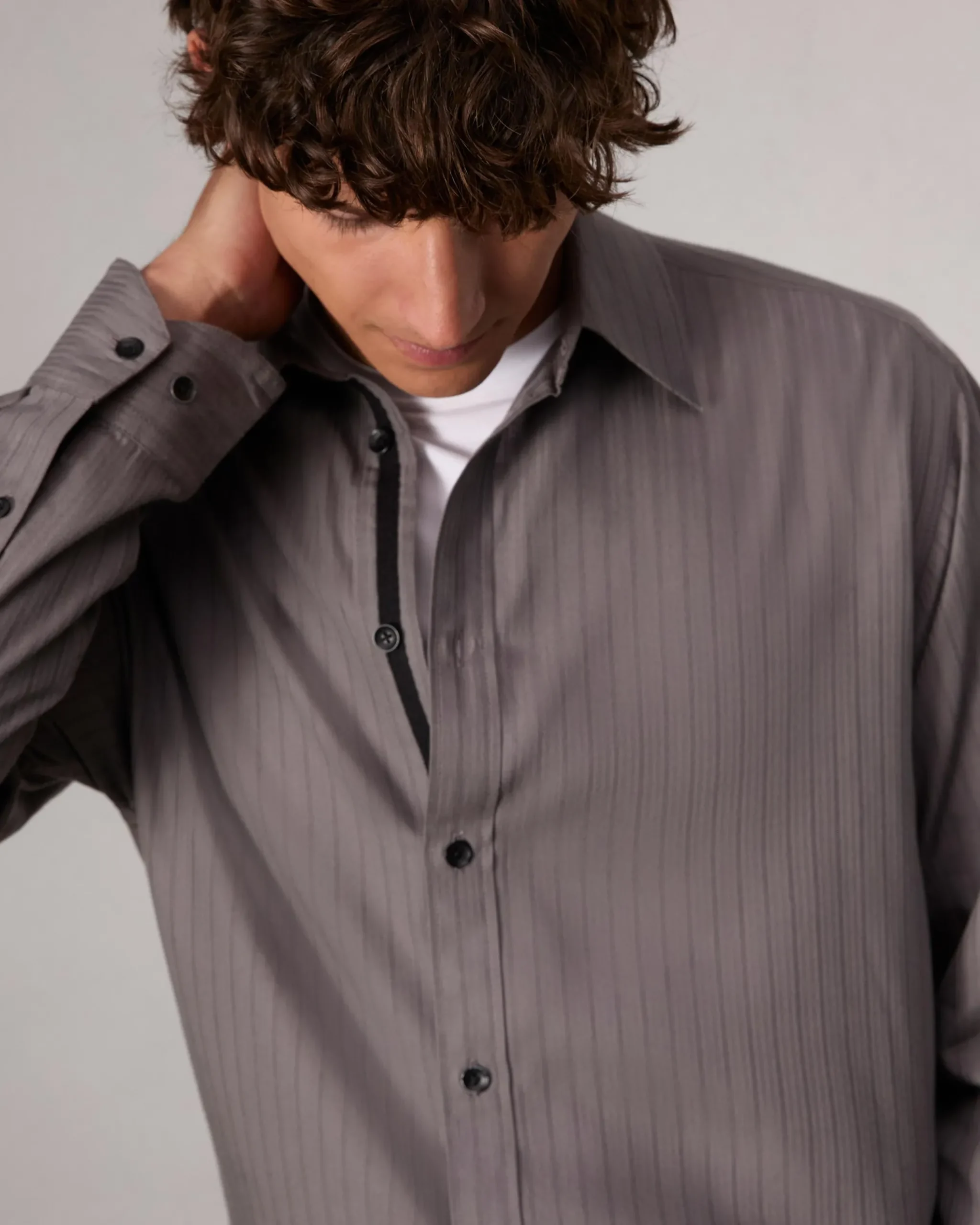 rag & bone Matthew Striped Shirt Grey Stripe Clearance