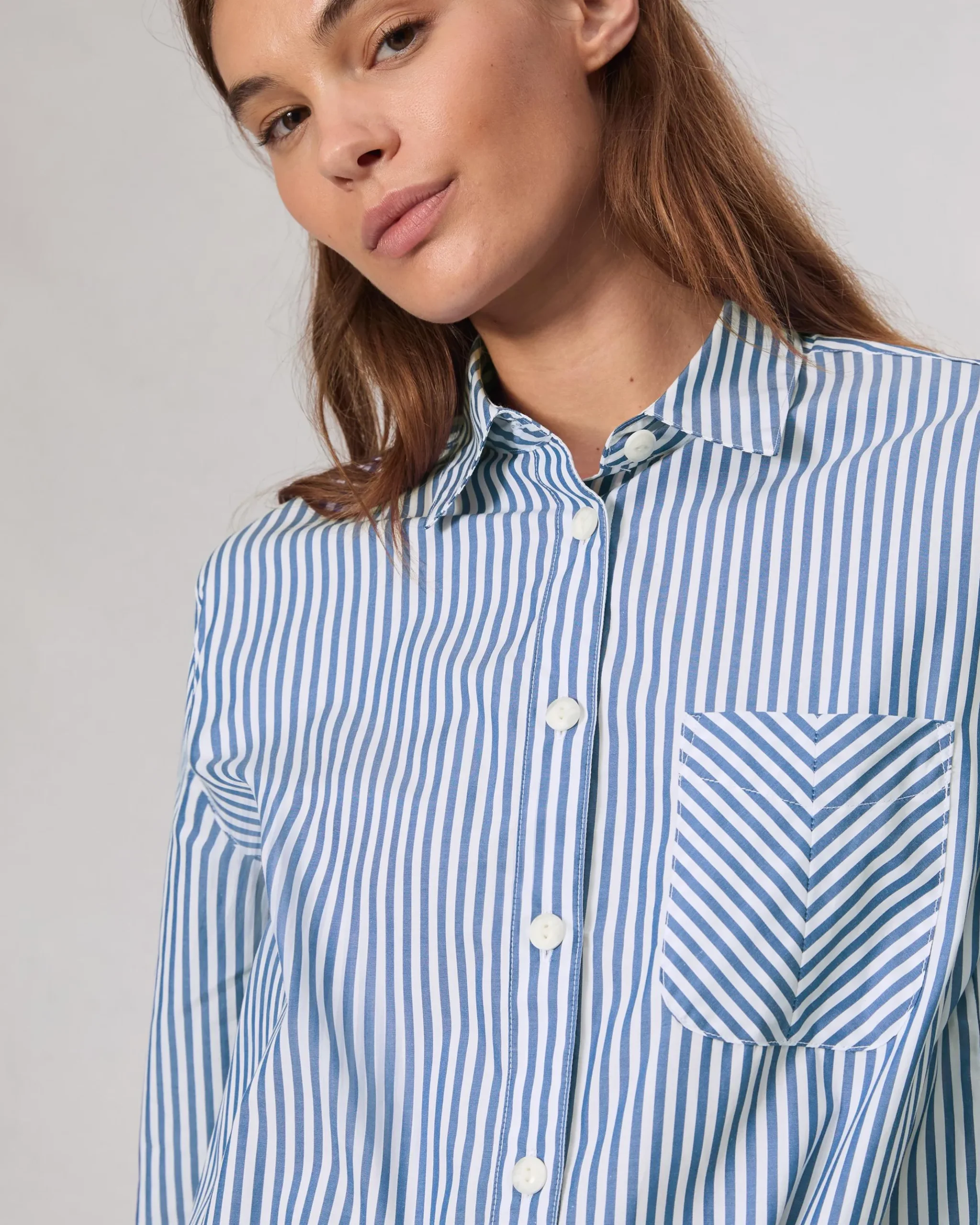 rag & bone Maxine Poplin Stripe Shirt Blue Stripe Cheap
