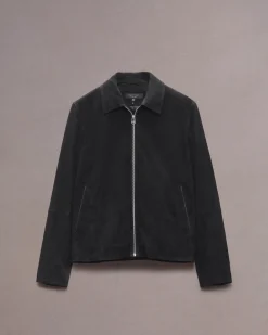 rag & bone Melrose Suede Jacket Black Cheap