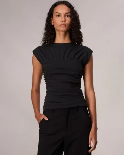 rag & bone Mica Banded Cotton Top Black Clearance