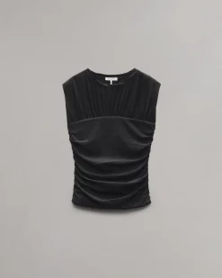 rag & bone Mica Banded Cotton Top Black Clearance