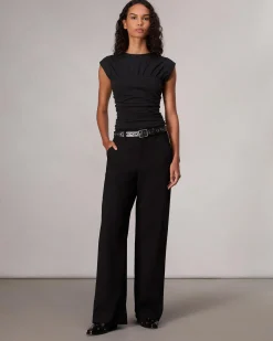 rag & bone Mica Banded Cotton Top Black Clearance
