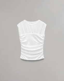 rag & bone Mica Banded Cotton Top White Hot