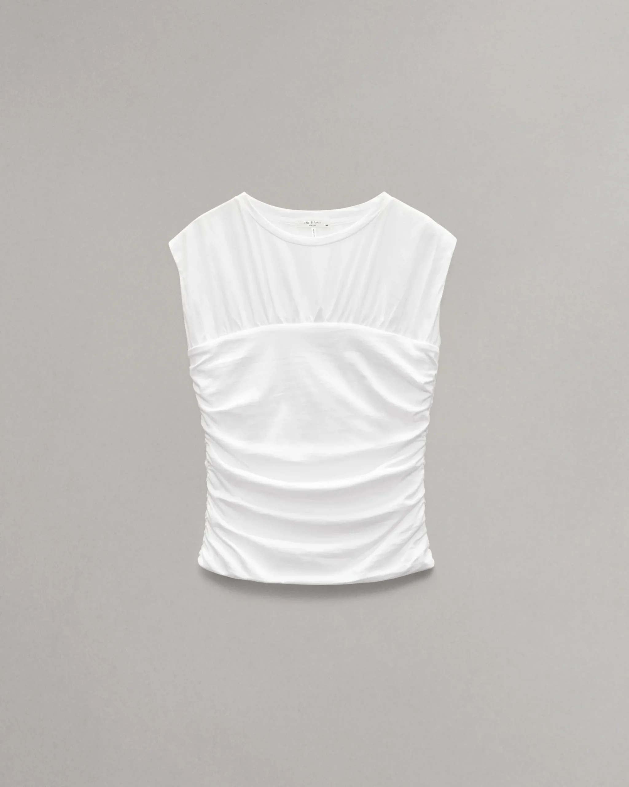 rag & bone Mica Banded Cotton Top White Hot