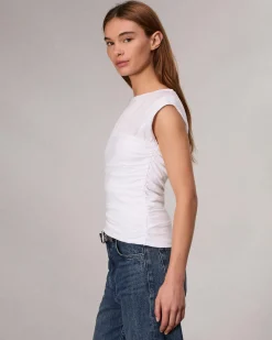 rag & bone Mica Banded Cotton Top White Hot