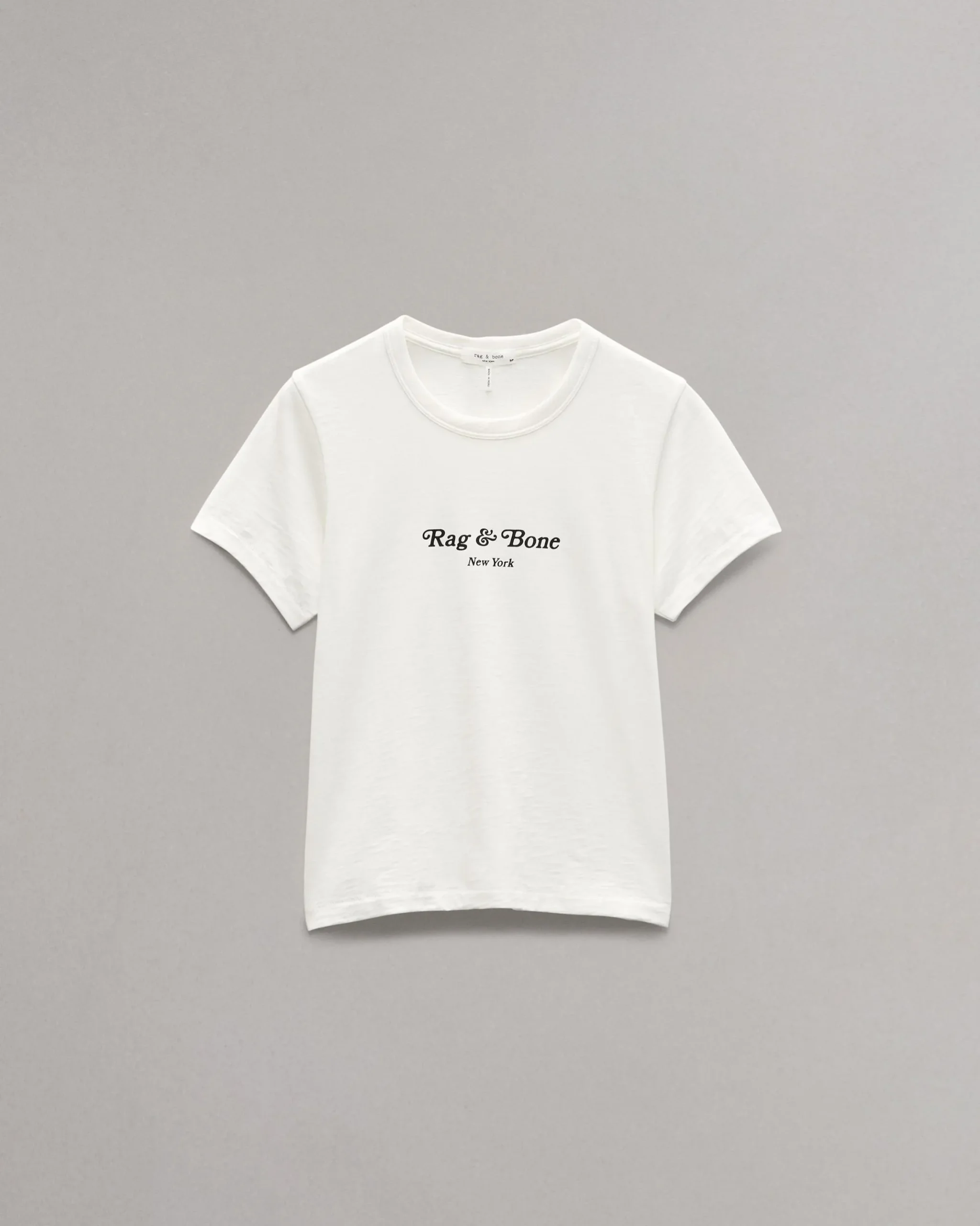 rag & bone Mini Script RB Tee Ivory Multi New