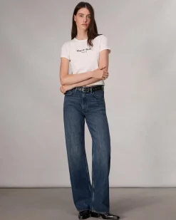 rag & bone Mini Script RB Tee Ivory Multi New