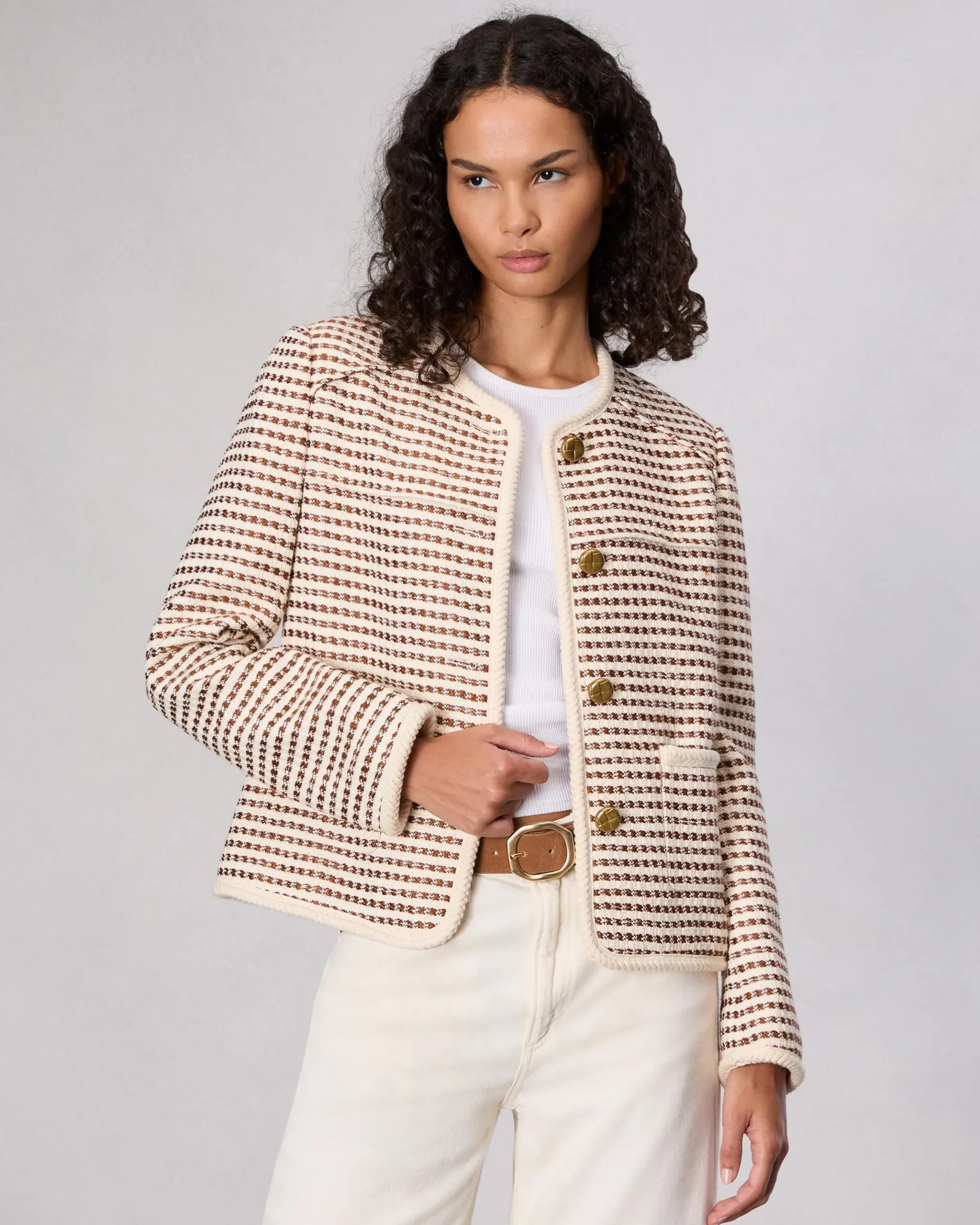 rag & bone Mirabelle Tweed Jacket Ivory Multi Cheap