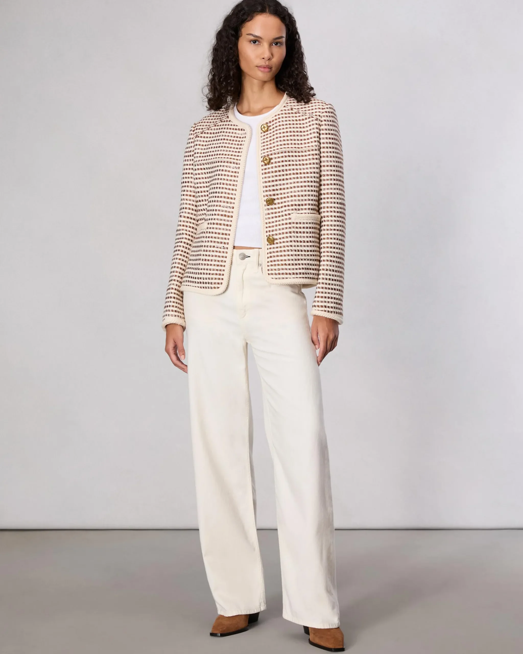 rag & bone Mirabelle Tweed Jacket Ivory Multi Cheap