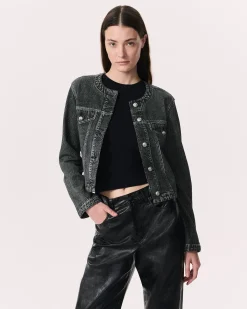 rag & bone Miramar Cora Jacket Washed Black New