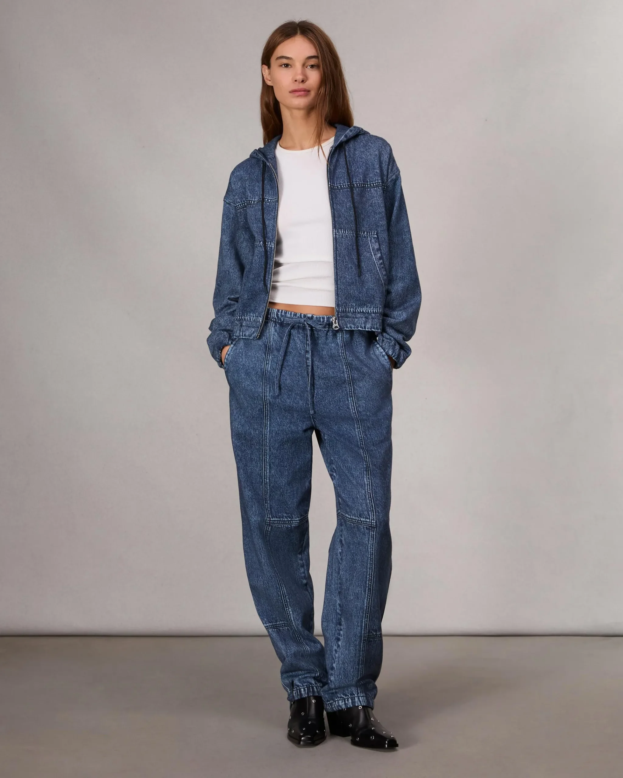 rag & bone Miramar Fleece Davina Hoodie Topaz Flash Sale