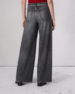rag & bone Miramar Terry Sofie Wide-Leg Pant Washed Black Discount
