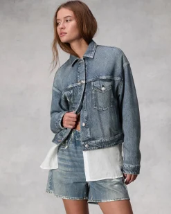 rag & bone Miramar Terry Trucker Jacket Walker Flash Sale