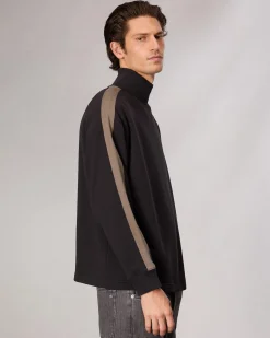 rag & bone Mockneck Sweatshirt Black Cheap