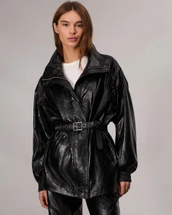 rag & bone Monica Faux Leather Jacket Black Store