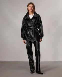 rag & bone Monica Faux Leather Jacket Black Store