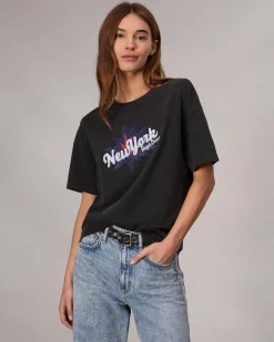 rag & bone New York Boyfriend T-Shirt Black Multi Fashion