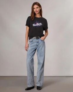 rag & bone New York Boyfriend T-Shirt Black Multi Fashion