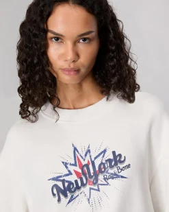 rag & bone New York Terry Sweatshirt Ivory Multi Cheap