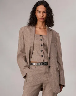 rag & bone Odessa Plaid Blazer Camel Plaid Best Sale