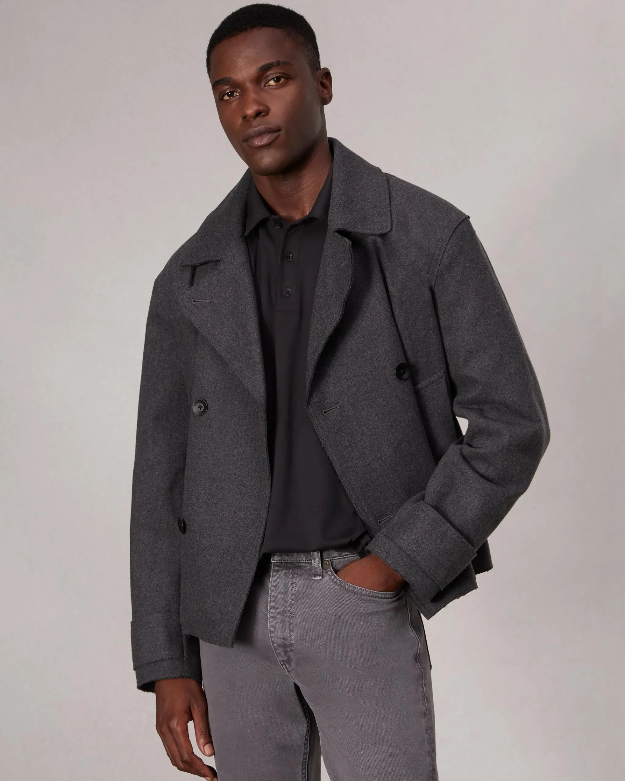 rag & bone Pima Cotton Polo Shirt Black Flash Sale
