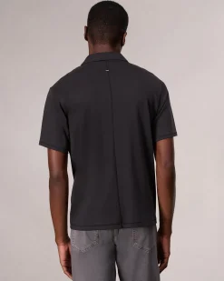 rag & bone Pima Cotton Polo Shirt Black Flash Sale