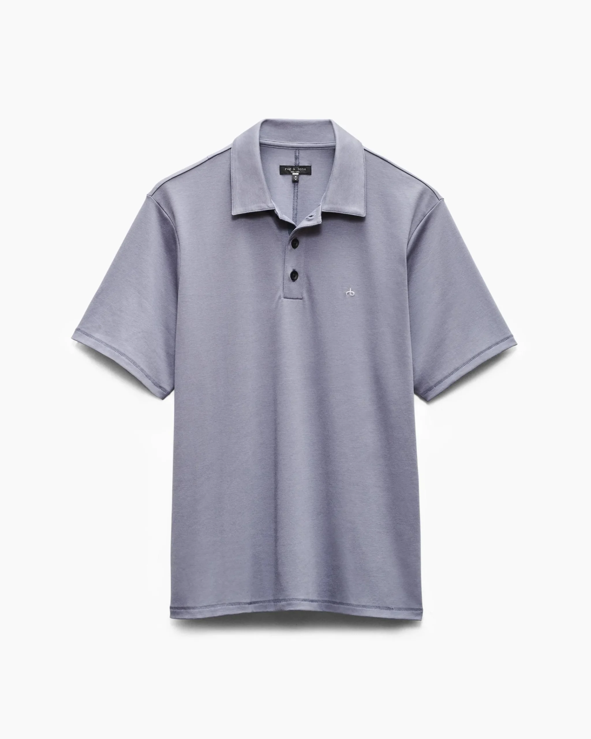 rag & bone Pima Cotton Polo Shirt Sea Grey (not available) Best Sale