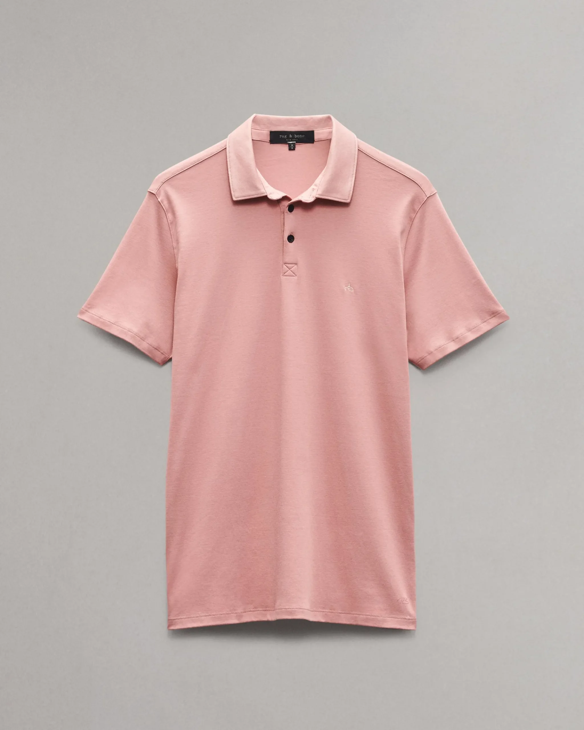 rag & bone Pima Cotton Polo Shirt Sea Grey (not available) Best Sale