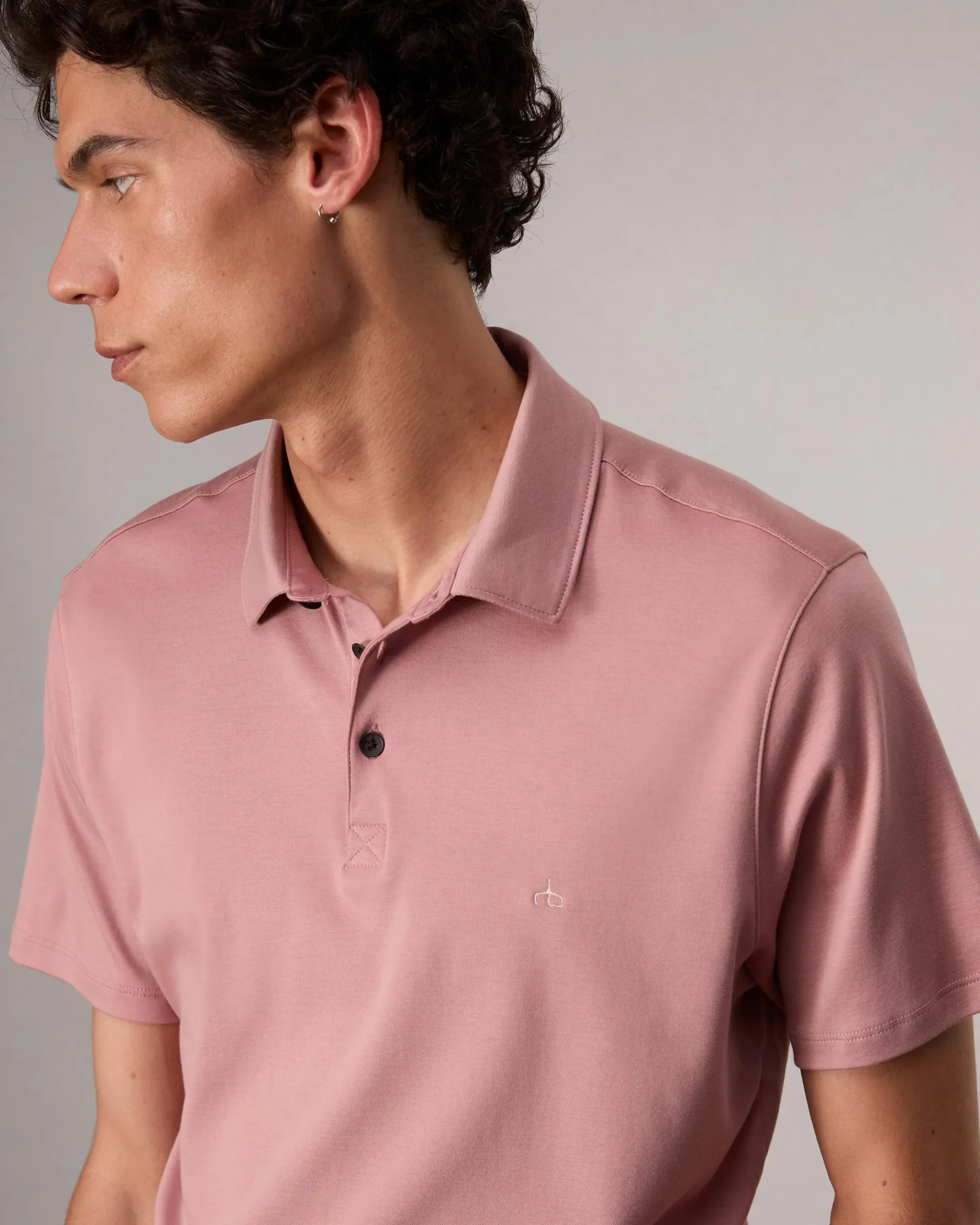 rag & bone Pima Cotton Polo Shirt Sea Grey (not available) Best Sale