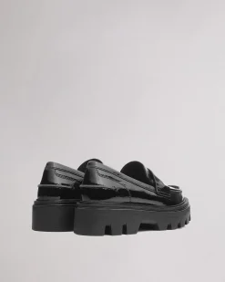 rag & bone Quinn Leather Loafer Black Patent Shop