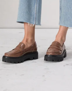 rag & bone Quinn Leather Loafer Taupe Patent Hot