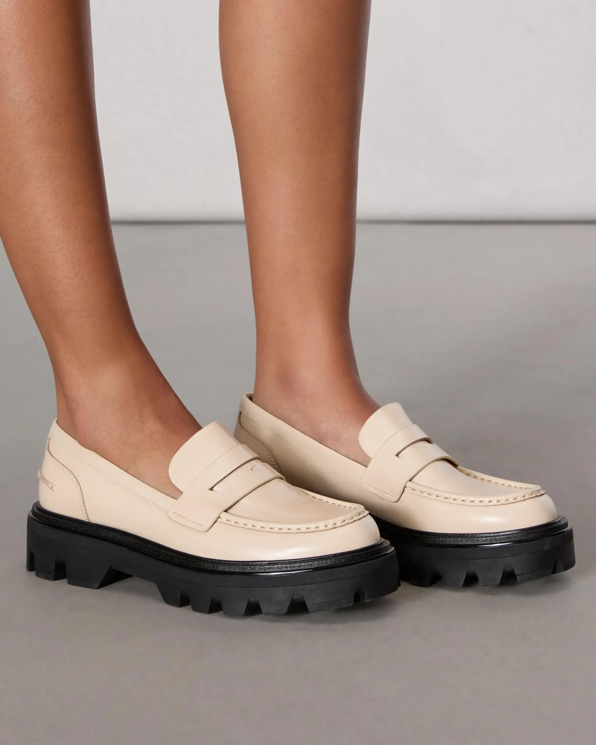 rag & bone Quinn Leather Loafer Greige Cheap