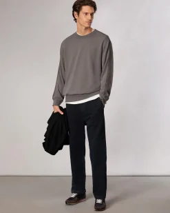 rag & bone Raw-Edge Cotton Sweatshirt Smoke Grey Store