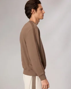 rag & bone Raw-Edge Cotton Sweatshirt Brown New