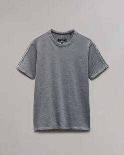 rag & bone Raw-Edge Flame Tee Smoke Grey Discount