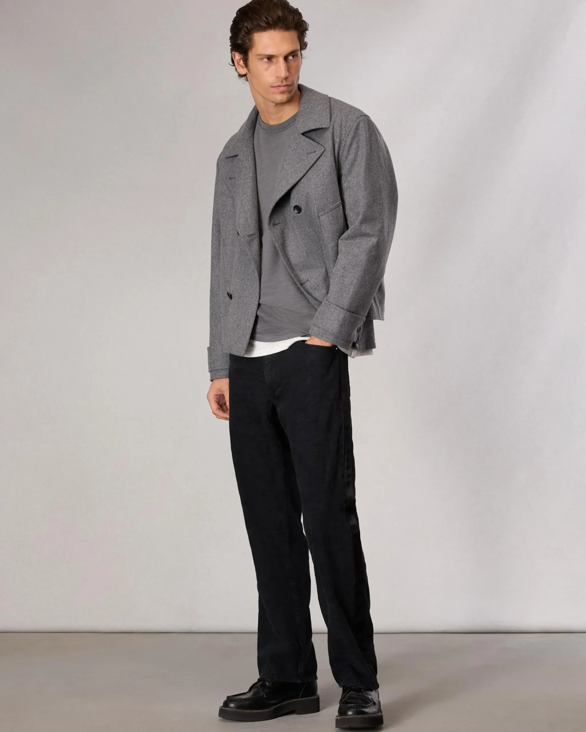 rag & bone Raw-Edge Flame Tee Smoke Grey Discount