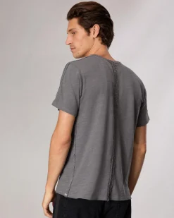 rag & bone Raw-Edge Flame Tee Smoke Grey Discount