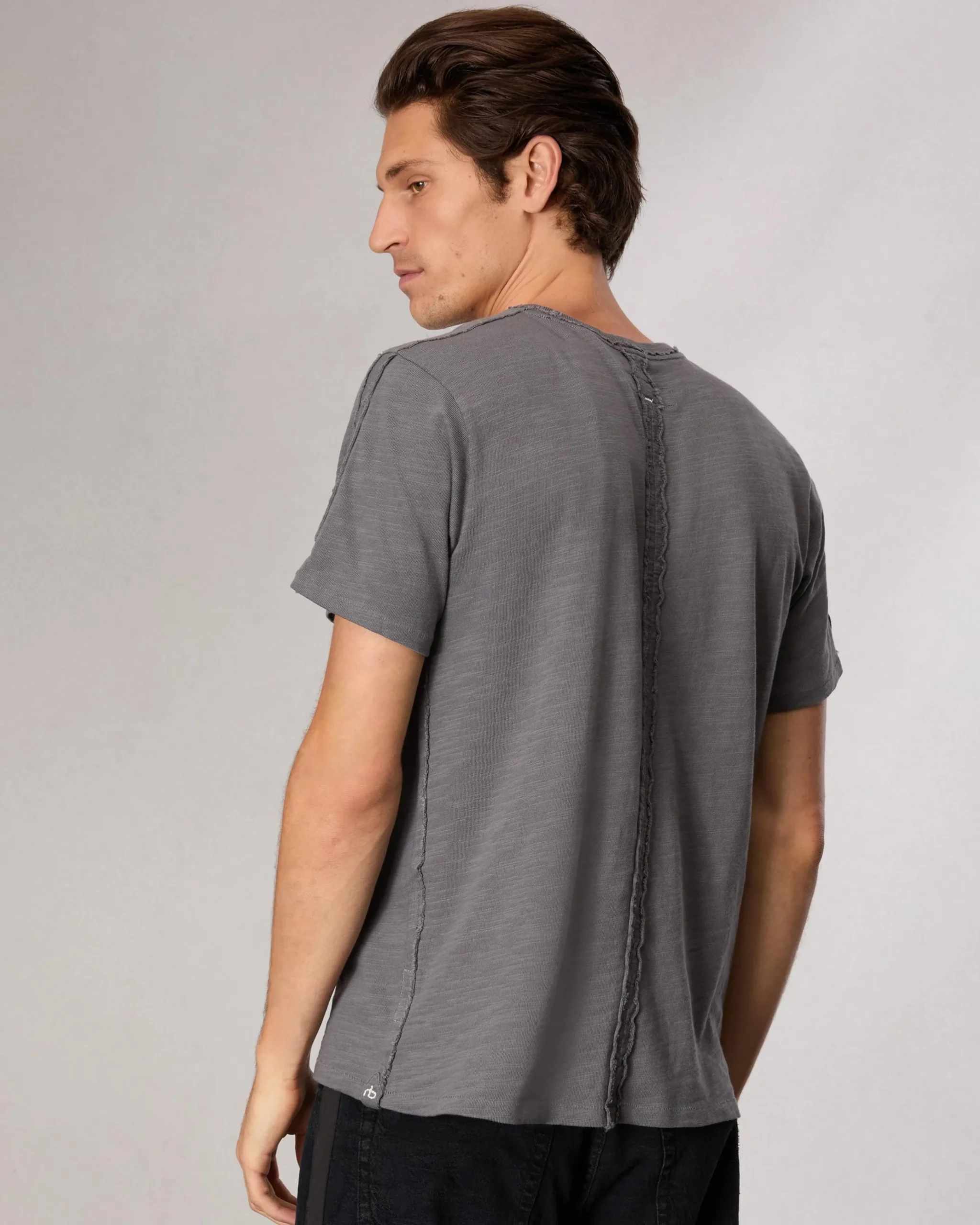 rag & bone Raw-Edge Flame Tee Smoke Grey Discount