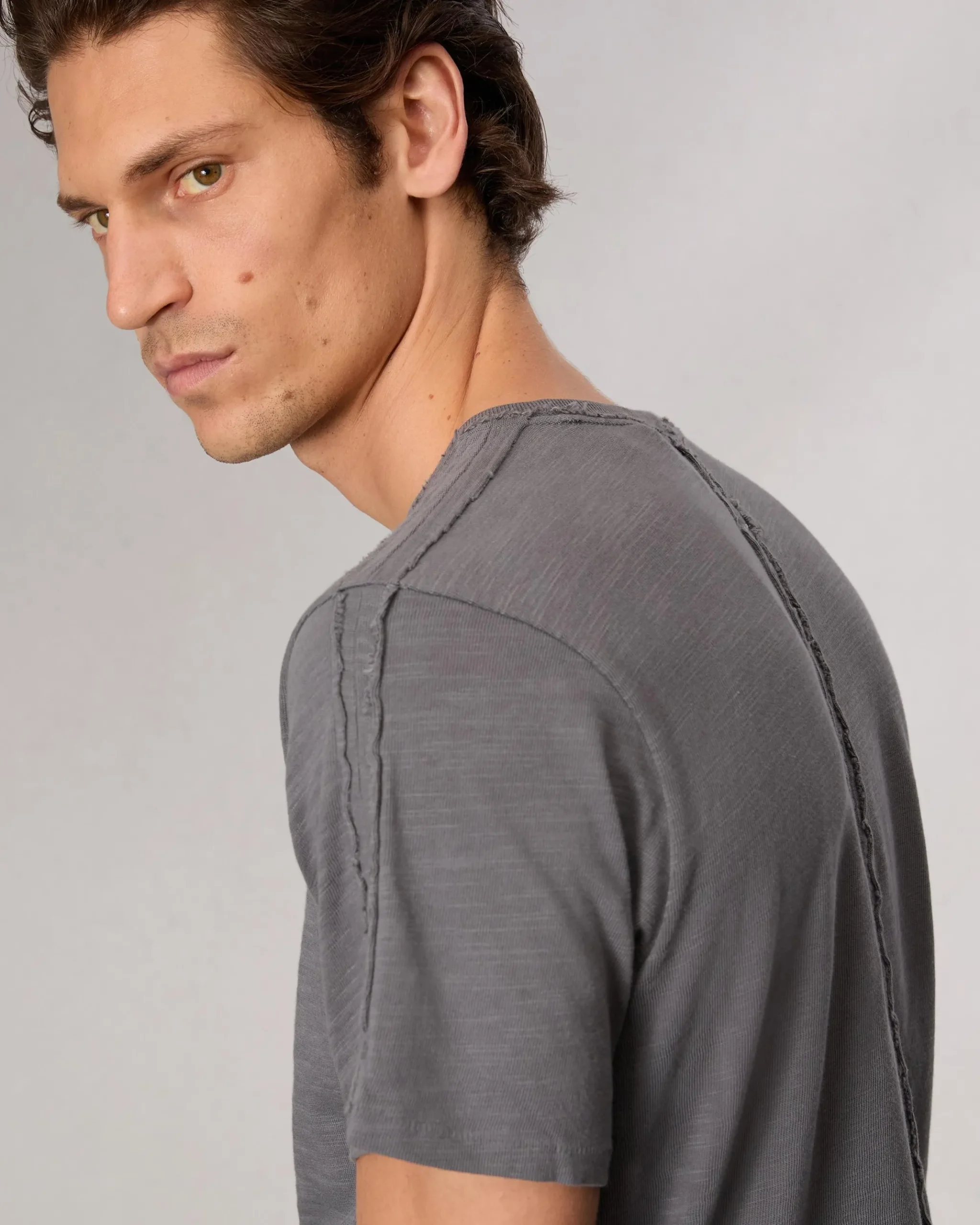 rag & bone Raw-Edge Flame Tee Smoke Grey Discount
