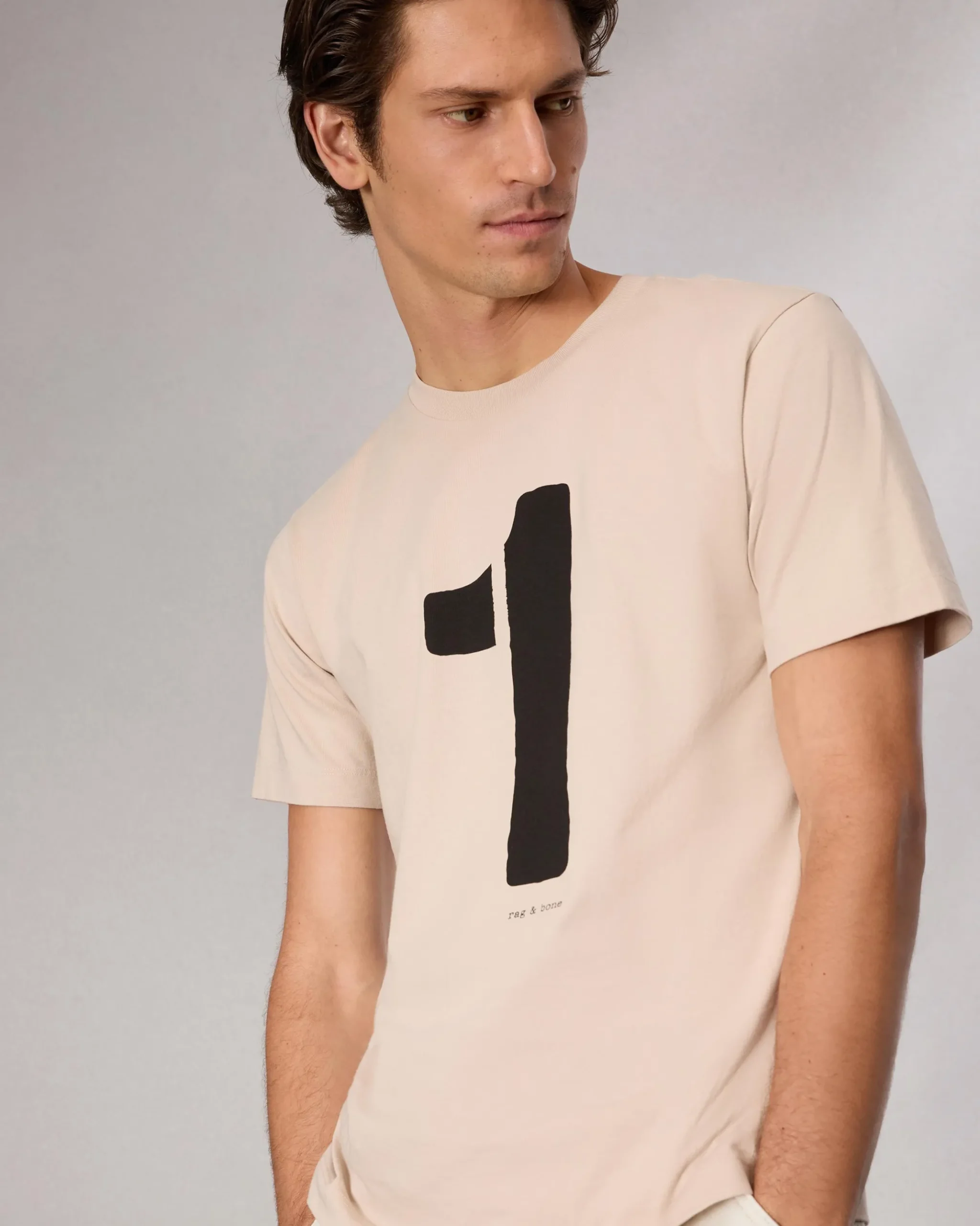 rag & bone rb Number 1 T-Shirt Washed Light Tan Fashion