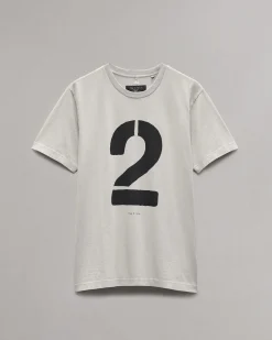 rag & bone rb Number 2 T-Shirt Washed Grey Discount