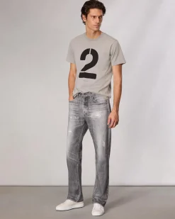rag & bone rb Number 2 T-Shirt Washed Grey Discount