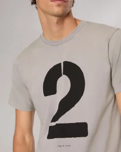 rag & bone rb Number 2 T-Shirt Washed Grey Discount