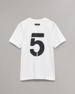 rag & bone rb Number 5 T-Shirt Washed White Clearance