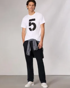 rag & bone rb Number 5 T-Shirt Washed White Clearance
