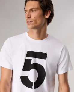 rag & bone rb Number 5 T-Shirt Washed White Clearance