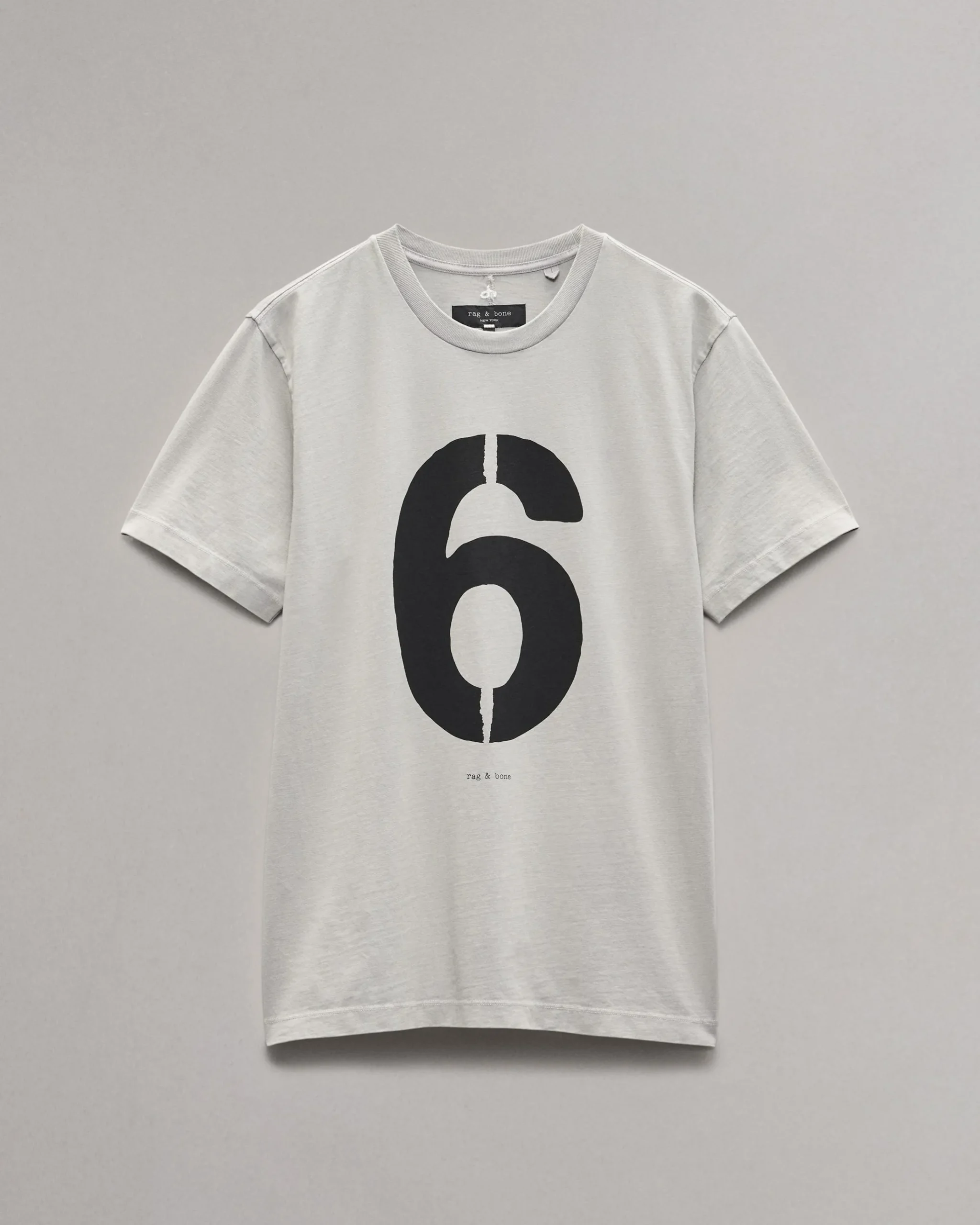 rag & bone rb Number 6 T-Shirt Washed Grey Hot